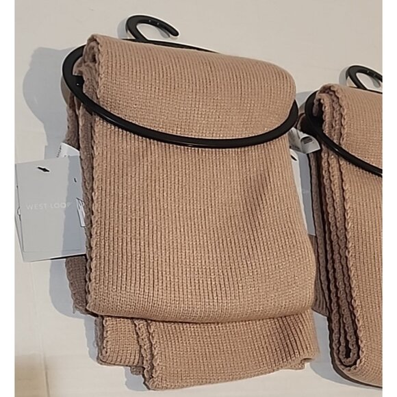 2 WEST LOOP womens 67 x 12 long large scarves neck head Scarf warm knit brown - Picture 3 of 5